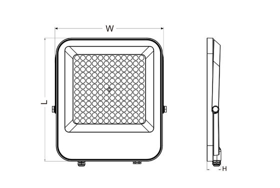 80CRI 2800Lm IP65 LED Flood Light Ultra Slim 50W Heat Sinking 0.5PF